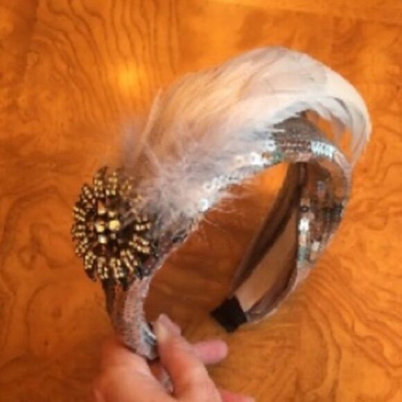 ? - FLAPPER STYLE Silver Sequin Headband main image 3